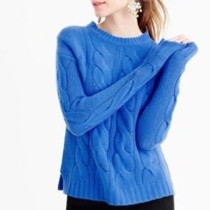J. Crew Vibrant Blue Cable Knit Sweater